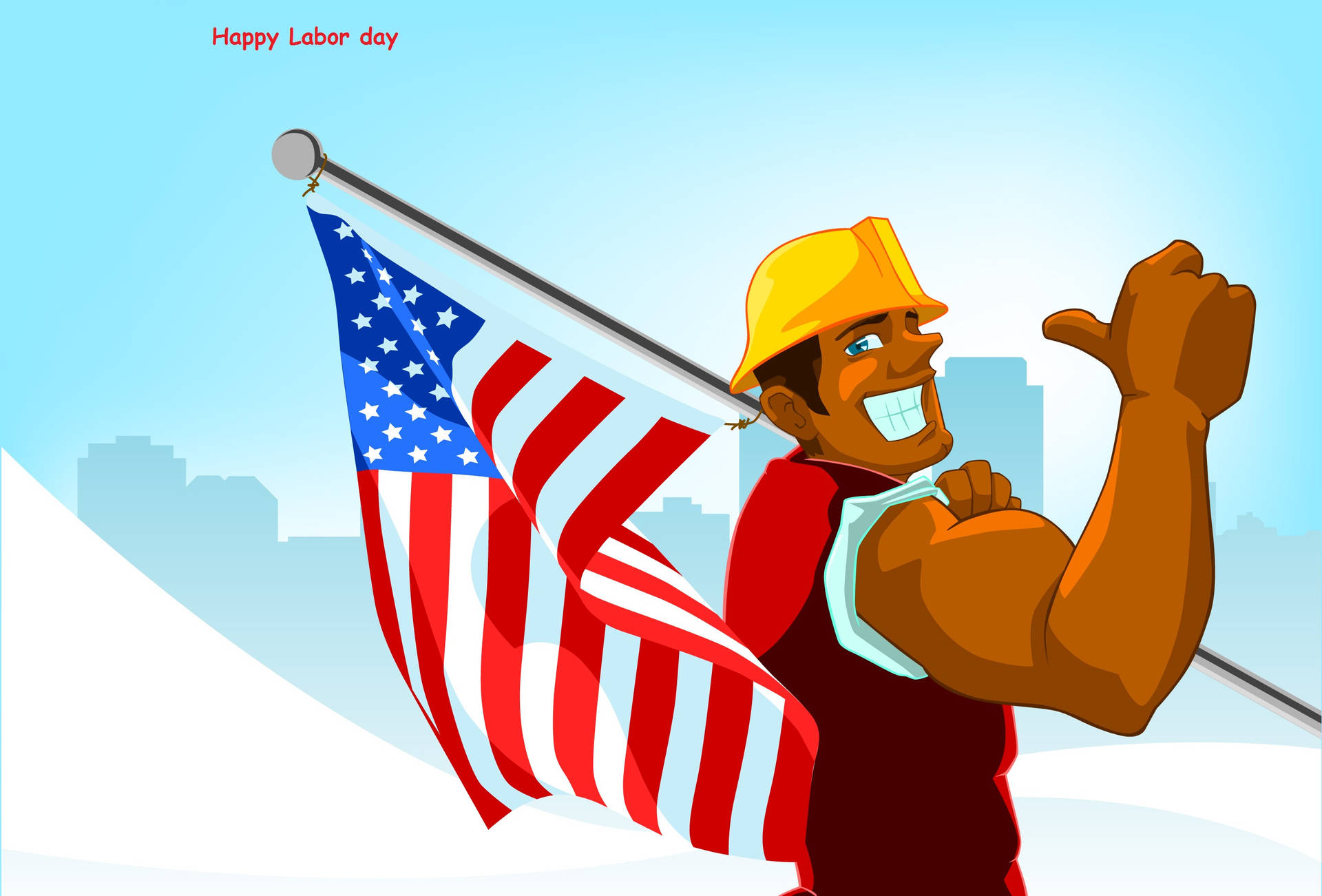 Labor Day Cartoon Construction Worker
