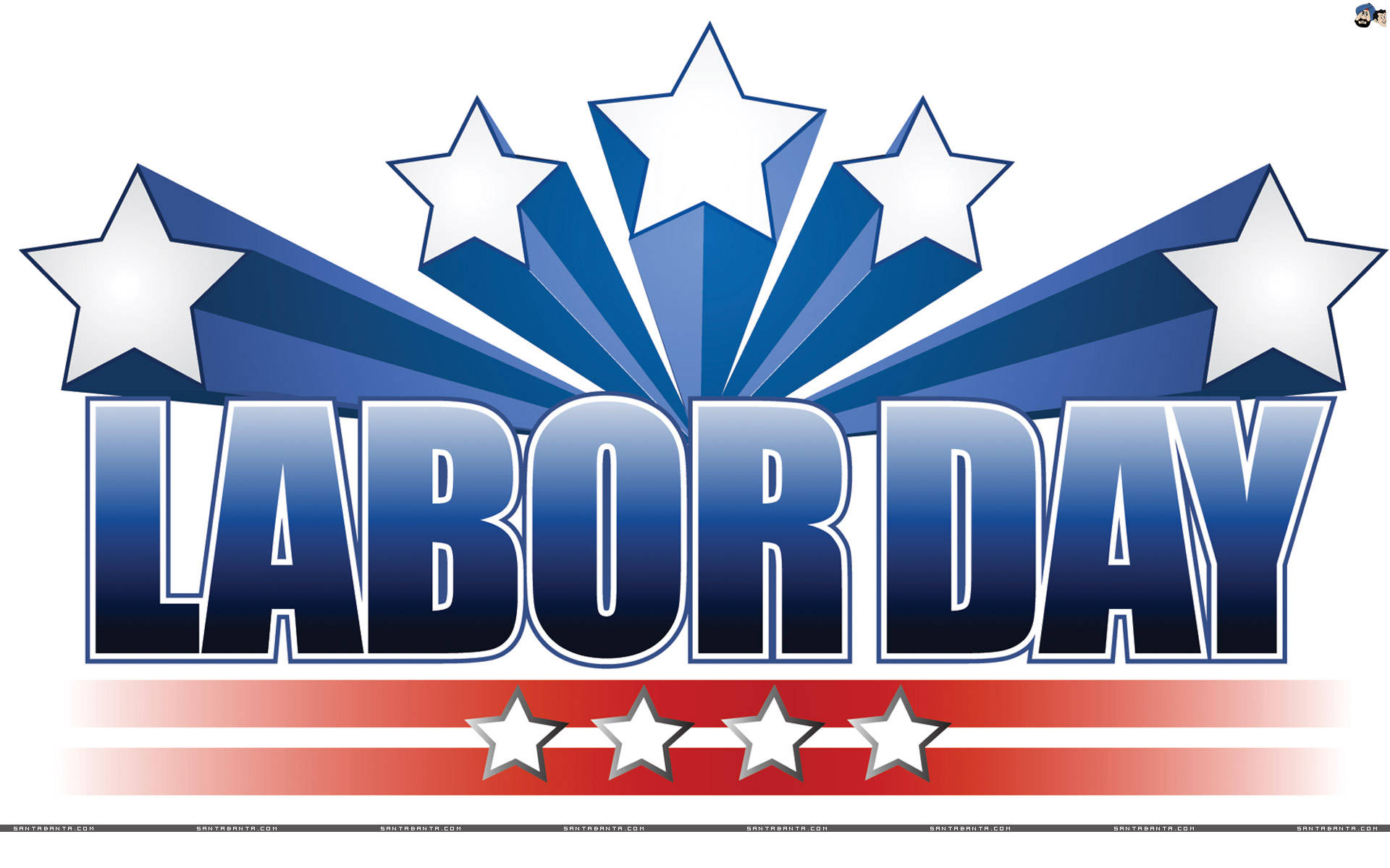Labor Day Digital Logo With Stars