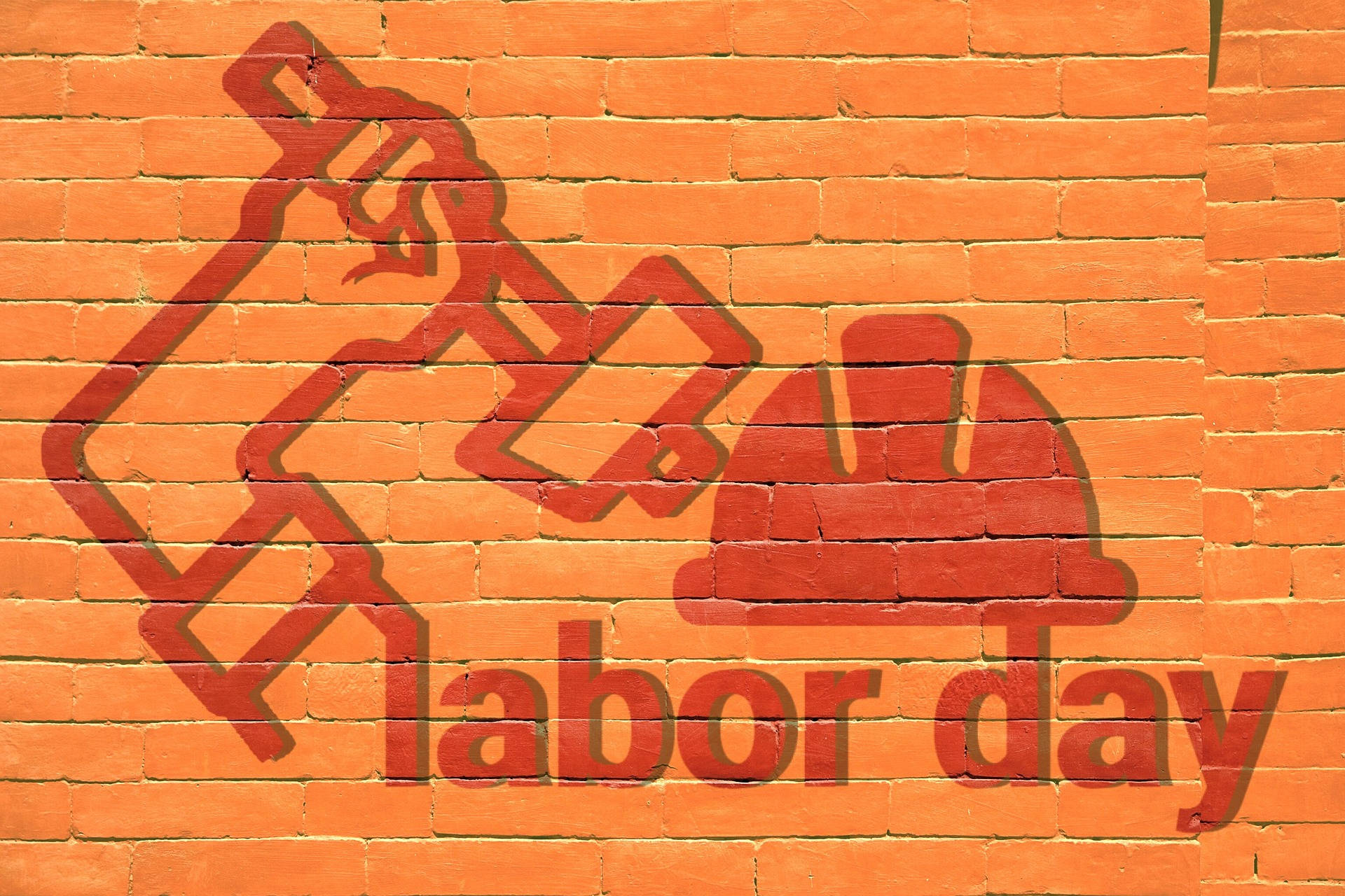 Labor Day Logo On Brick Wall