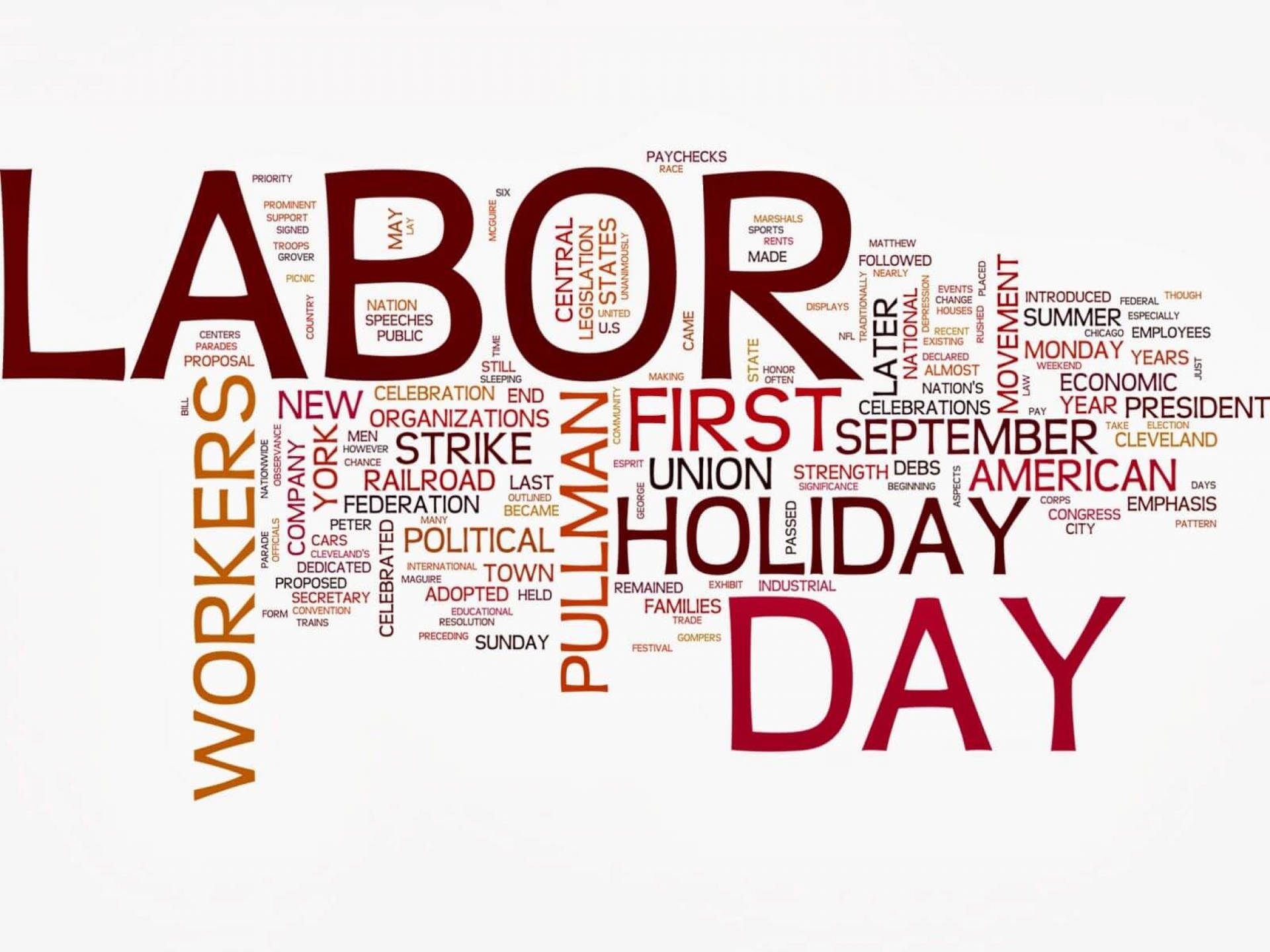 Labor Day Word Cloud Collage