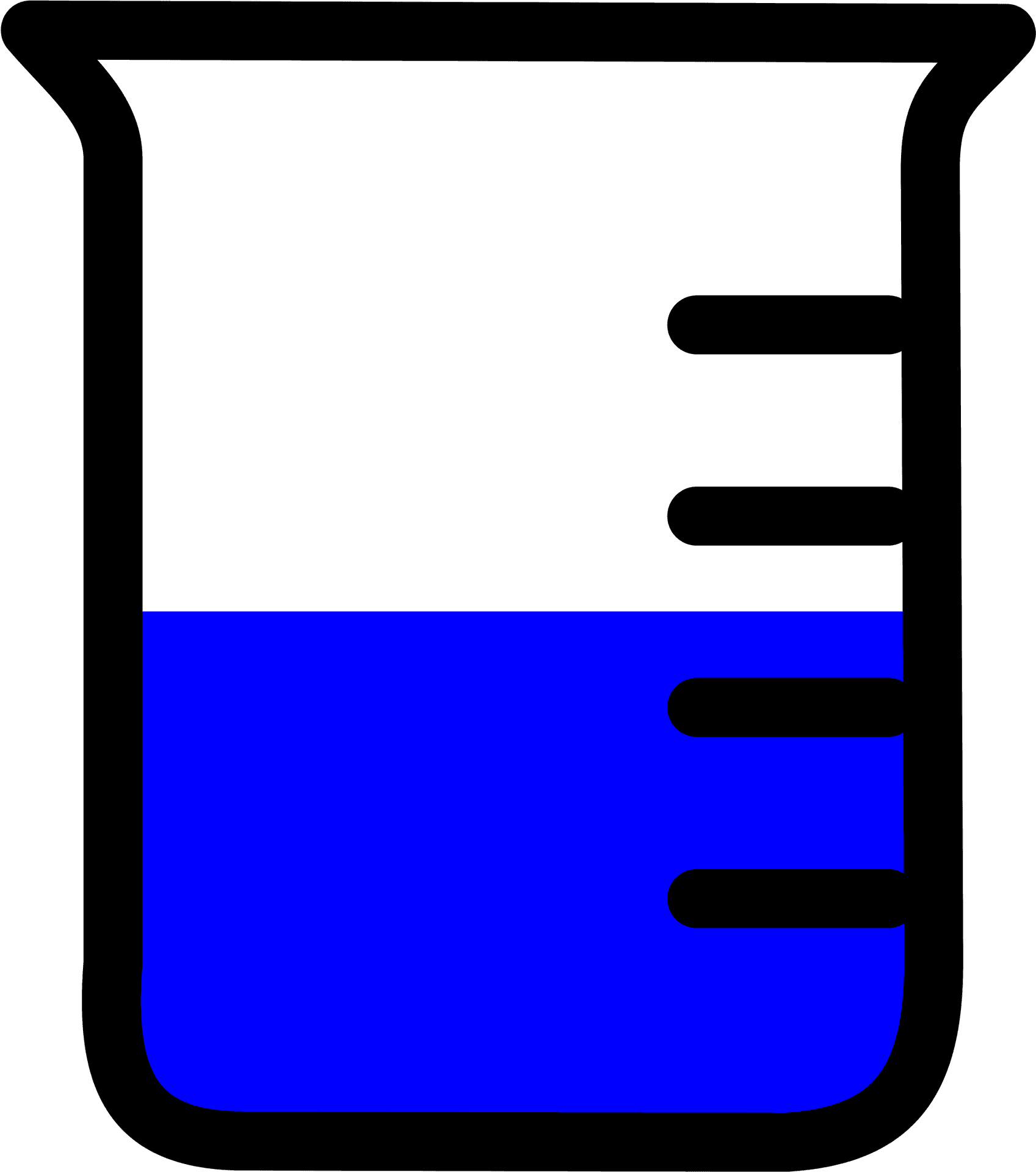 Laboratory Beaker Filled With Blue Liquid PNG