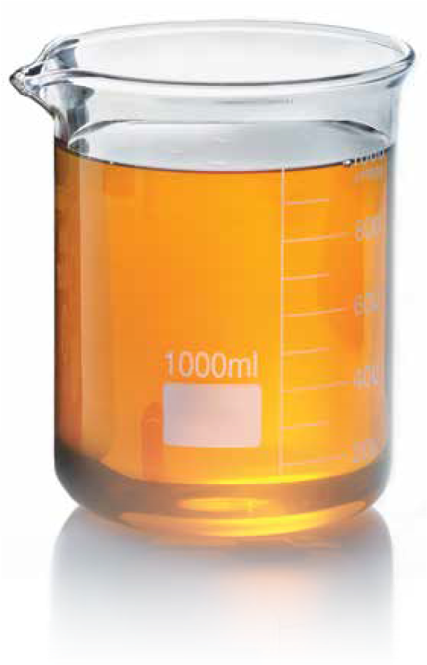 Laboratory Beaker Filled With Orange Liquid PNG