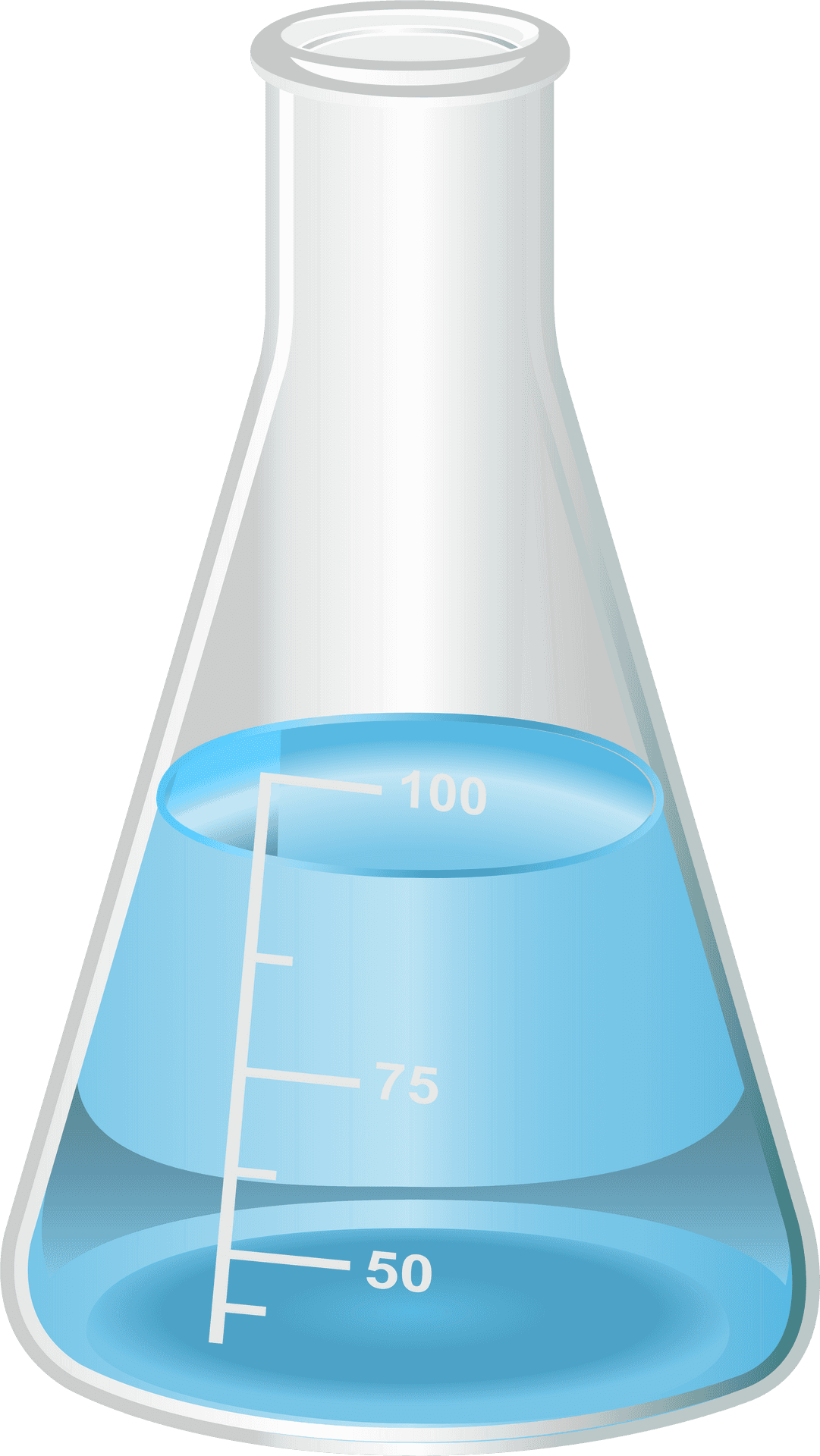 Laboratory Flaskwith Blue Liquid PNG