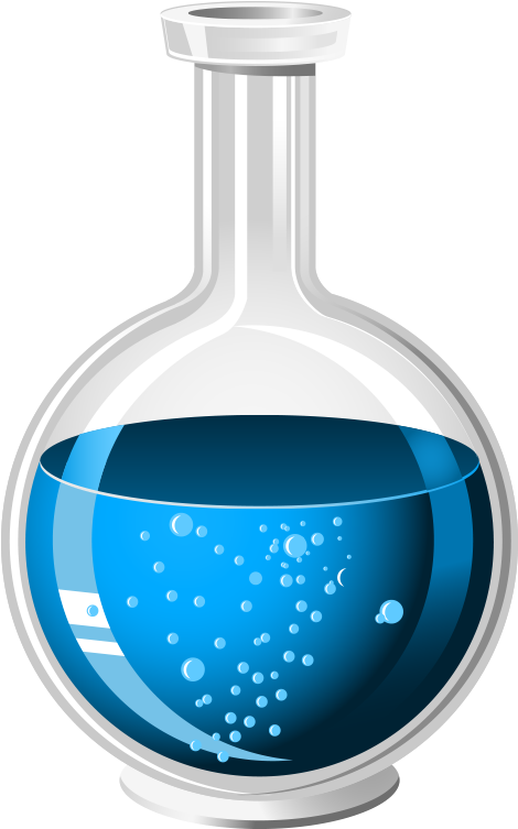 Laboratory Flaskwith Blue Liquid PNG