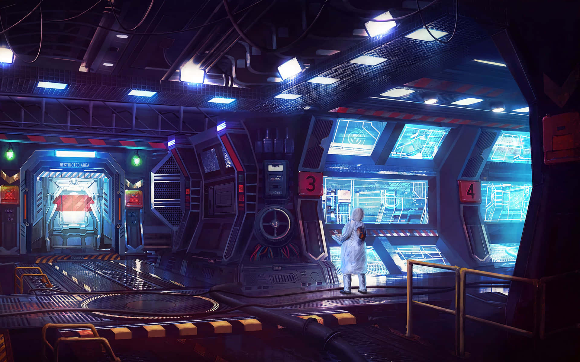 Laboratory Sci-fi Spaceship Wallpaper