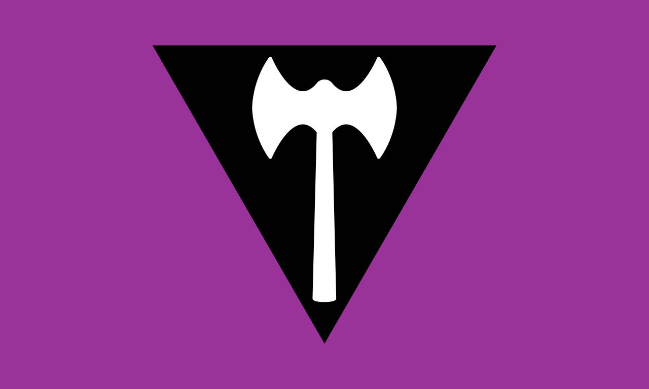 Embrace Symbolism and Pride - Labrys Lesbian Flag Wallpaper