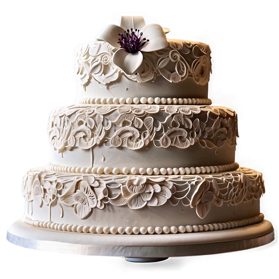 Lace Detailed Wedding Wedding Cake Png 37 PNG