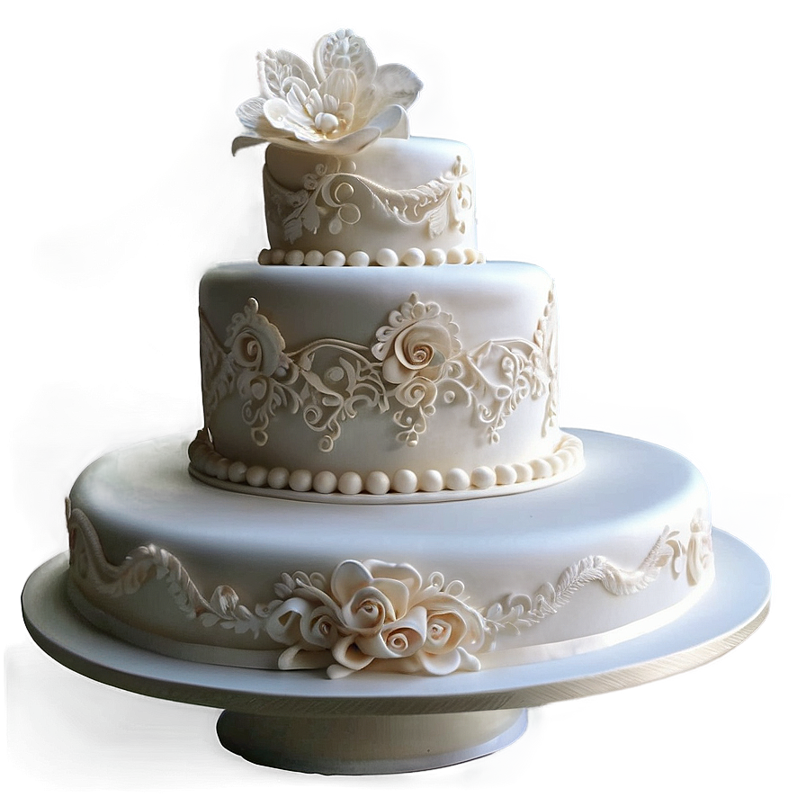 Lace Detailed Wedding Wedding Cake Png Irl PNG