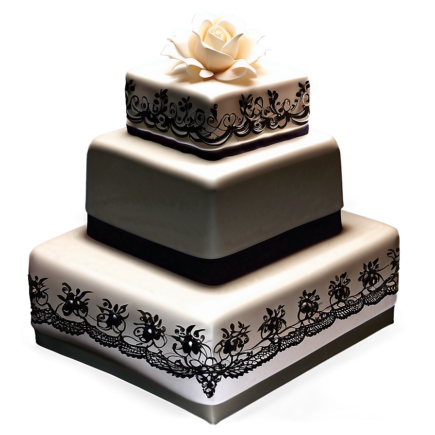 Lace Detailed Wedding Wedding Cake Png Jvs43 PNG