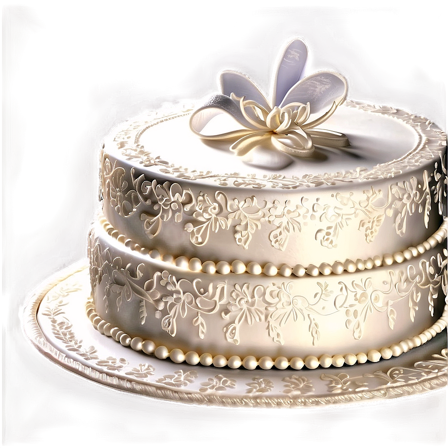 Lace Detailed Wedding Wedding Cake Png Xcl64 PNG