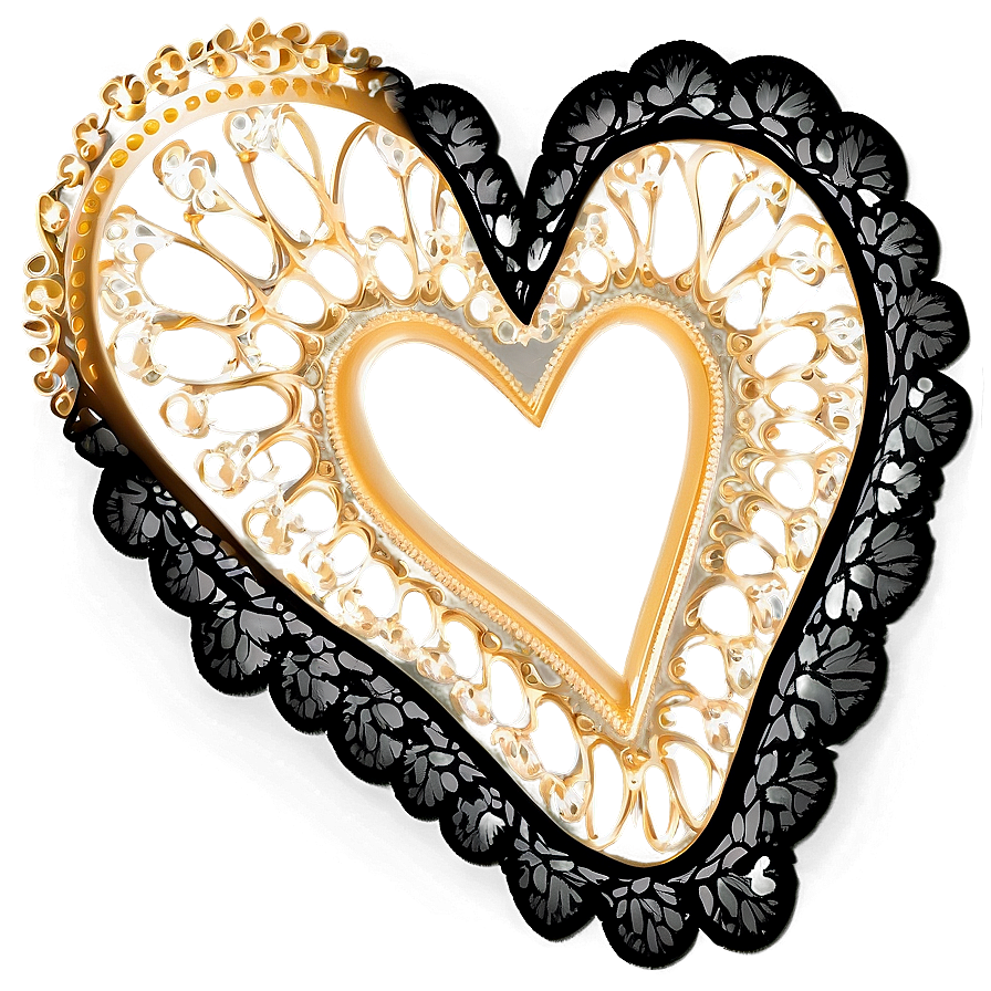 Lace Heart Clipart Elegance Png 05252024 PNG