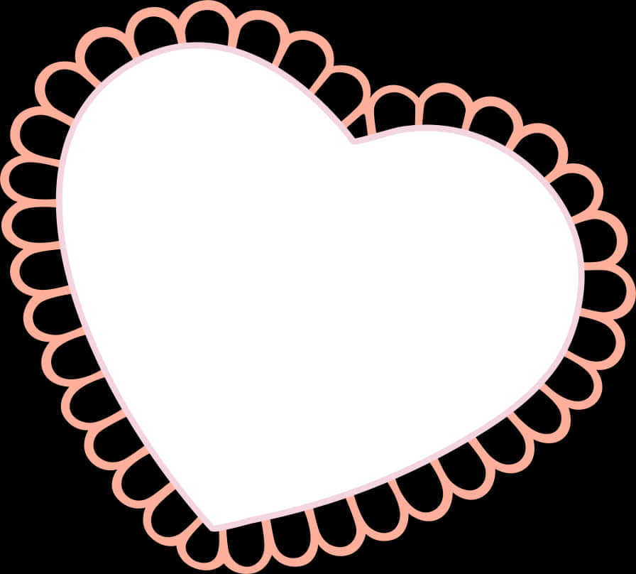 Lace Heart Frame Graphic PNG
