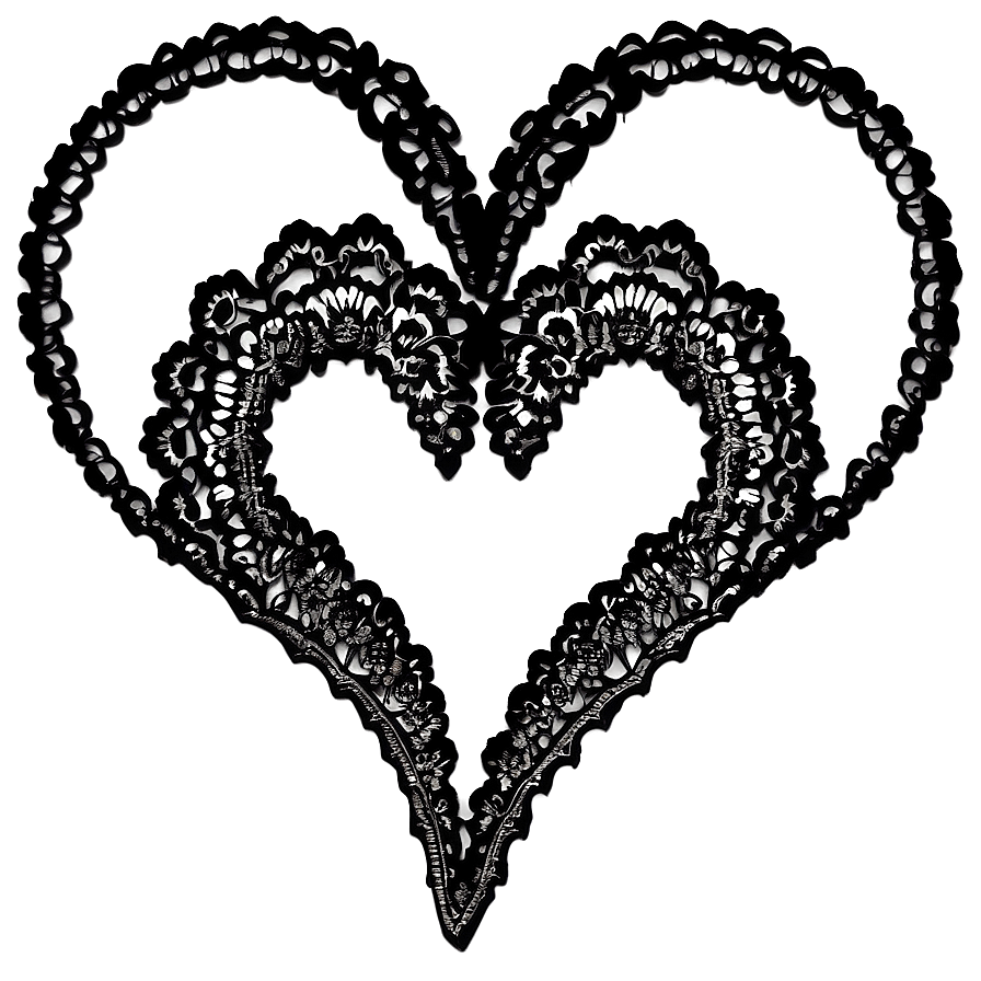 Lace Heart Outline Png 05252024 PNG