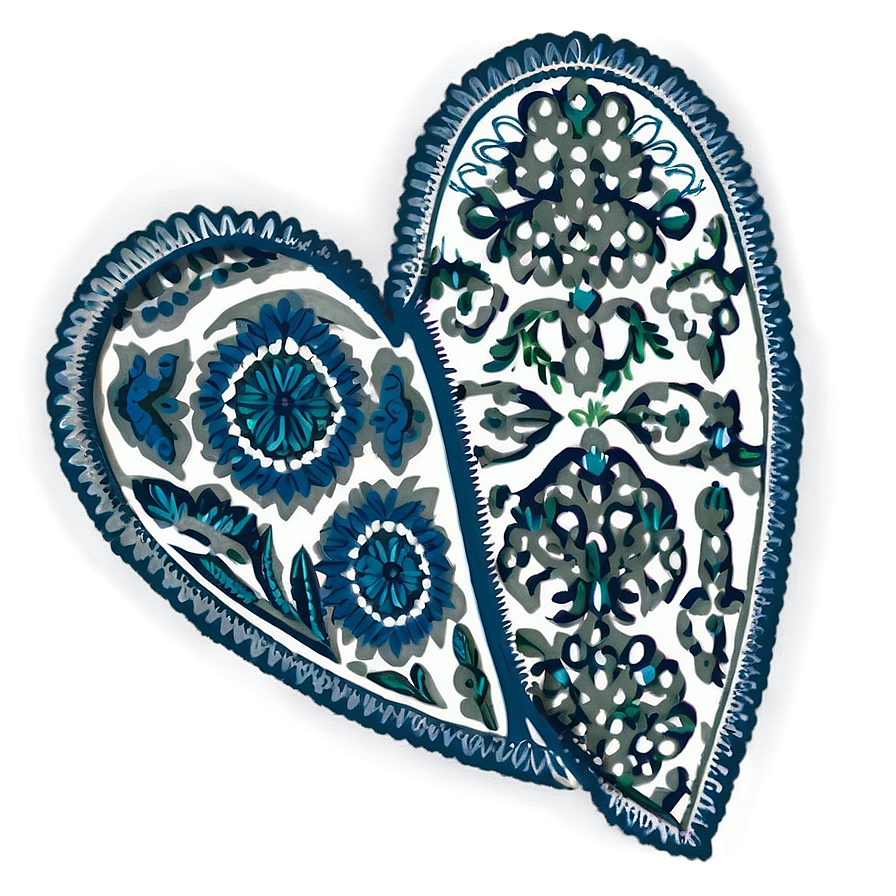 Lace Heart Pattern Png 06202024 PNG