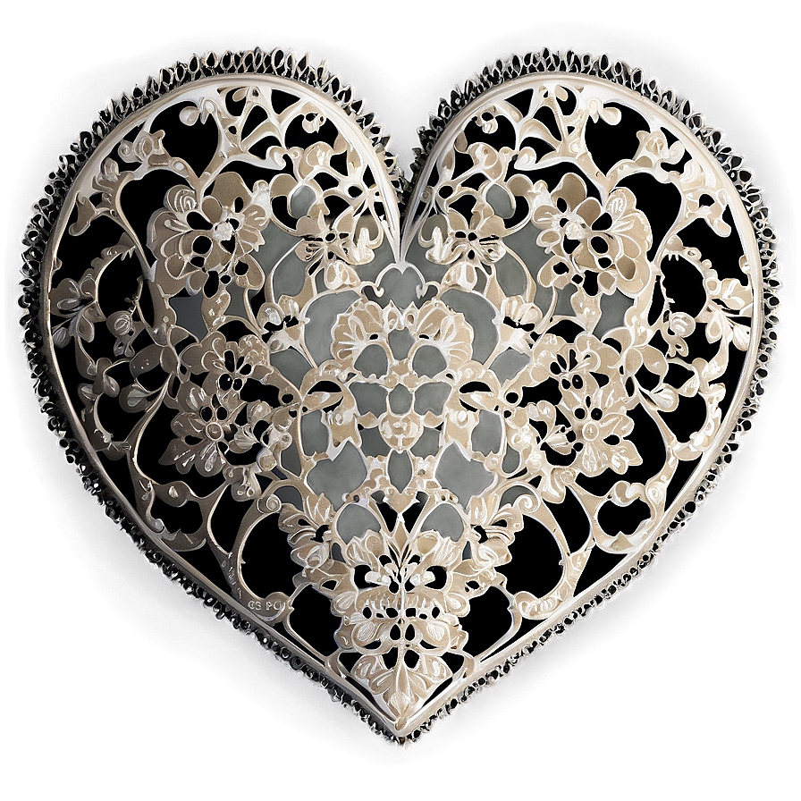 Download Lace Heart Pattern Png D | Wallpapers.com