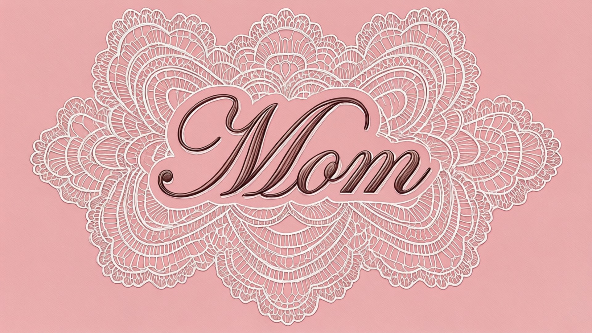 Lace Pattern Mom Cursive Wallpaper