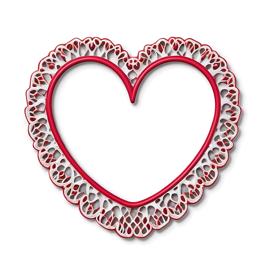 Lace Pattern Red Heart Emoji Png 60 PNG