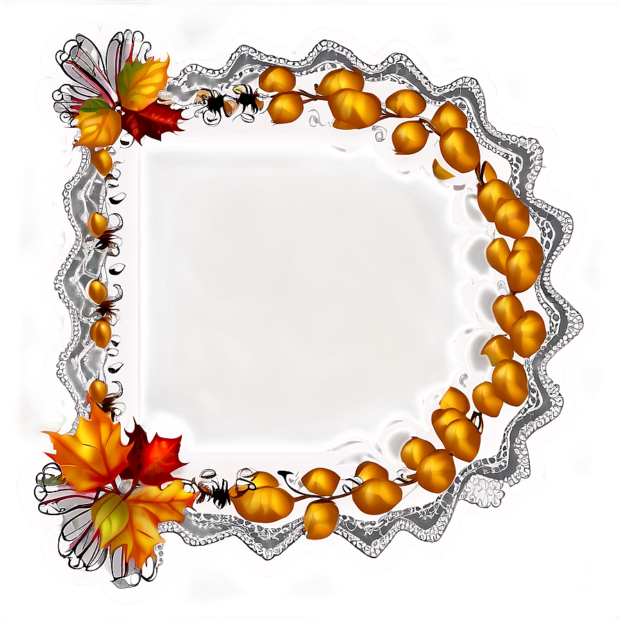 Lace Pattern Thanksgiving Border Png Fxp PNG