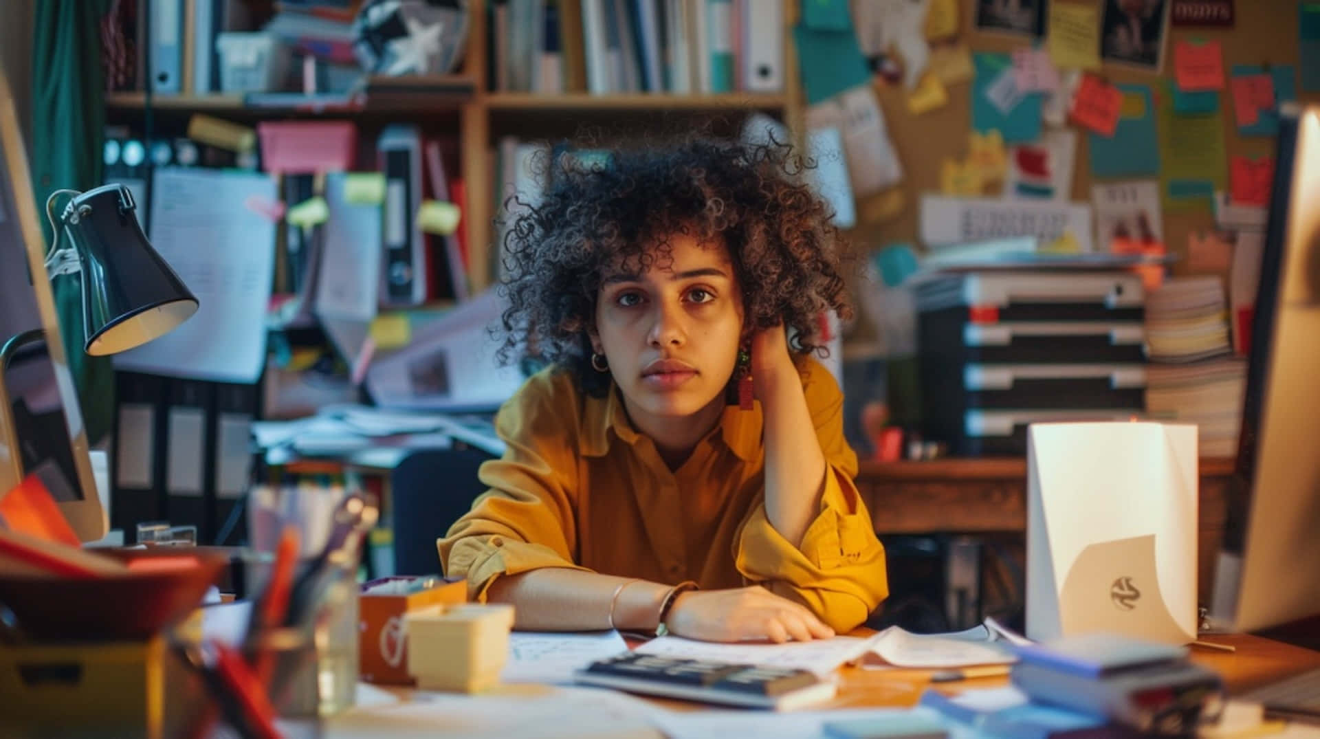 Lackadaisical Student Studying Late Wallpaper