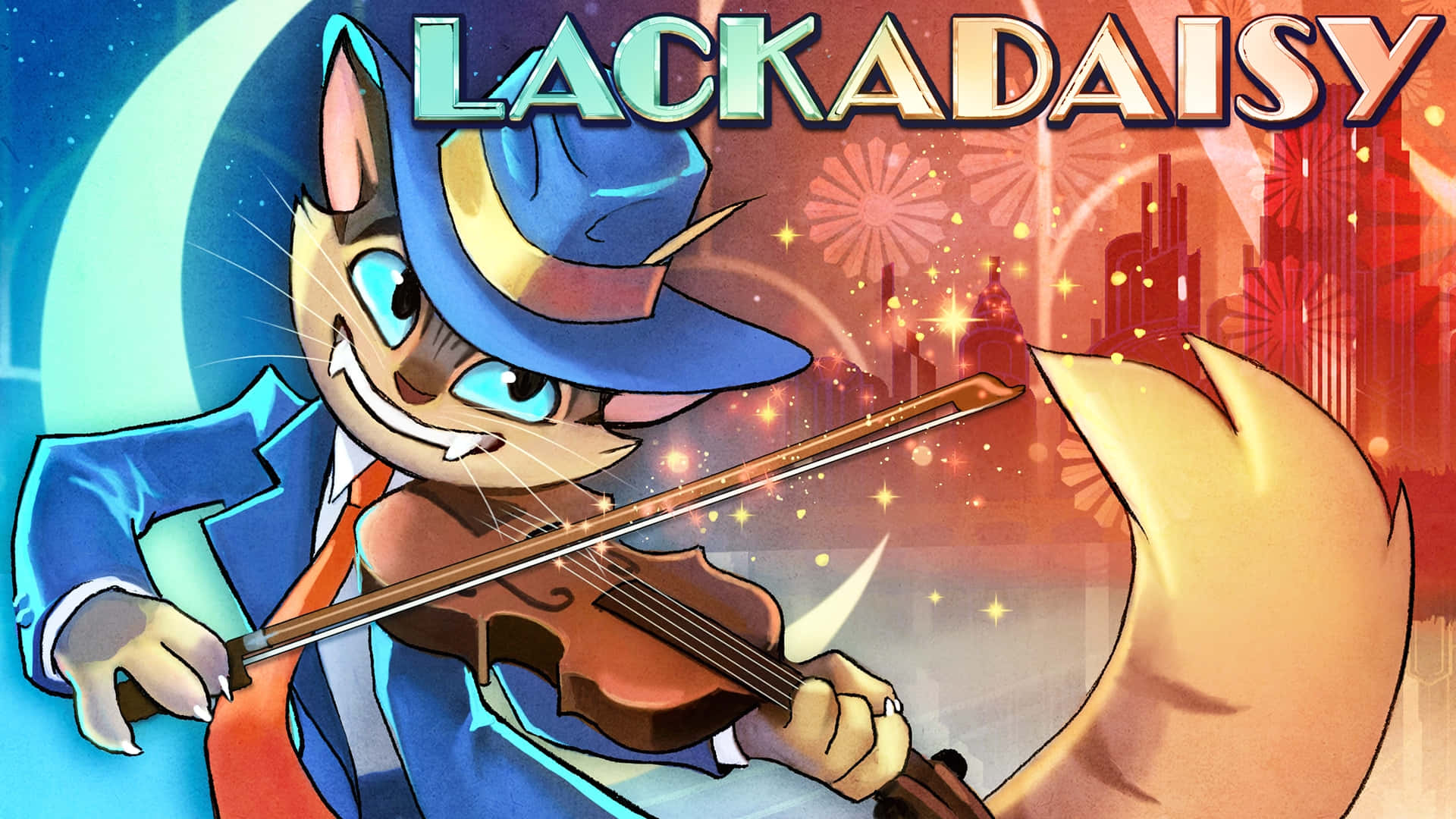 Lackadaisy Cat Violinist Fireworks Wallpaper