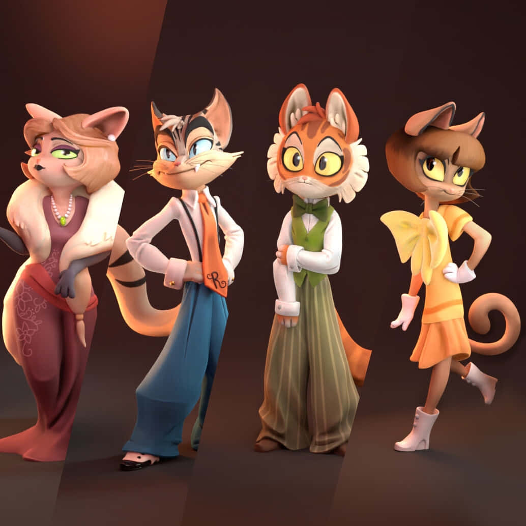 Lackadaisy_ Cats_ Characters_3 D_ Render Wallpaper
