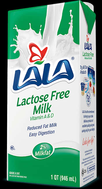 Lactose Free Milk Carton L A L A Brand SVG