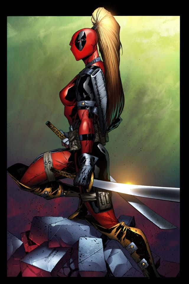Lady Deadpool Ready For Action Wallpaper