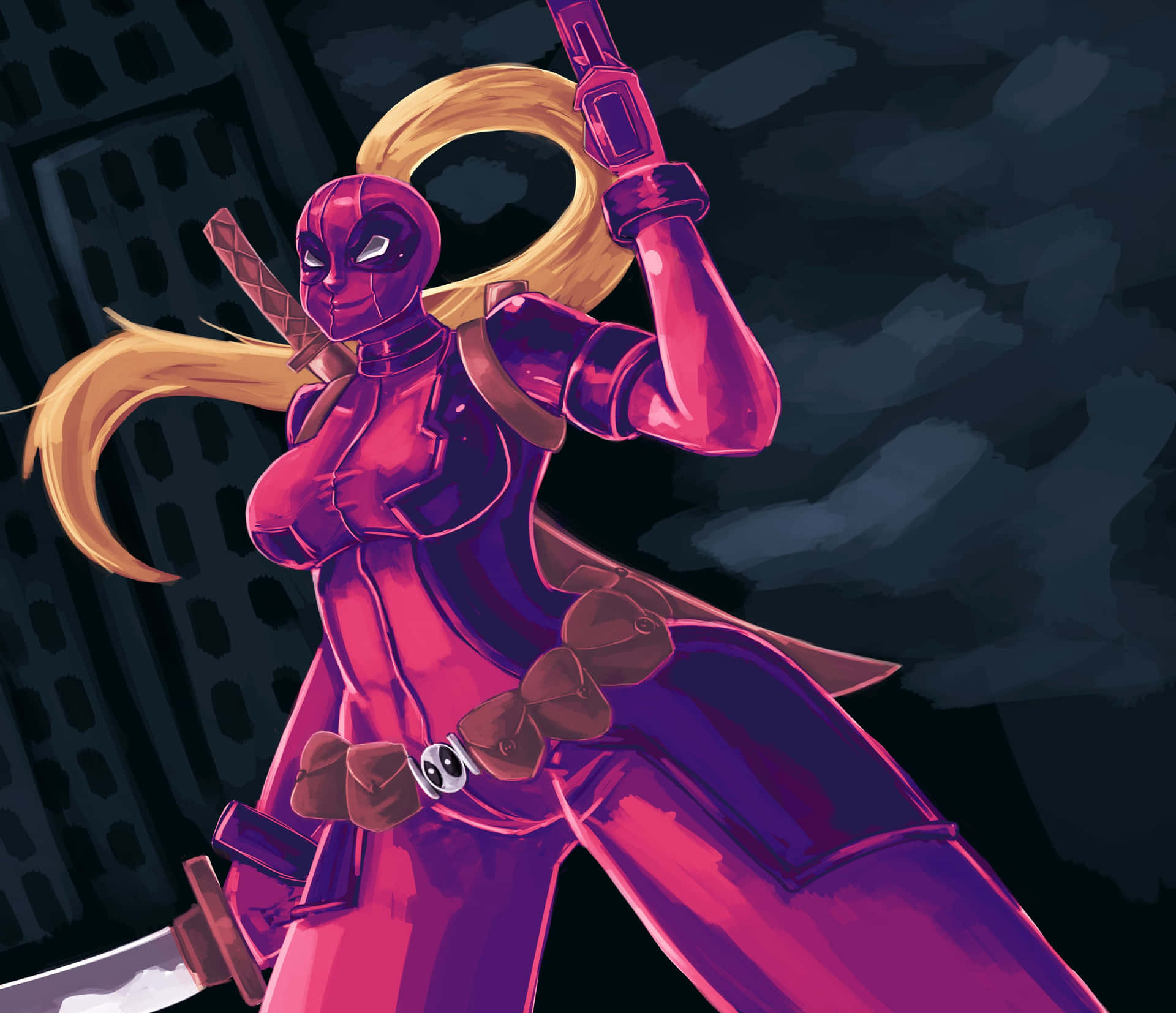 Lady Deadpool - Unleashing Her Ferocity Wallpaper