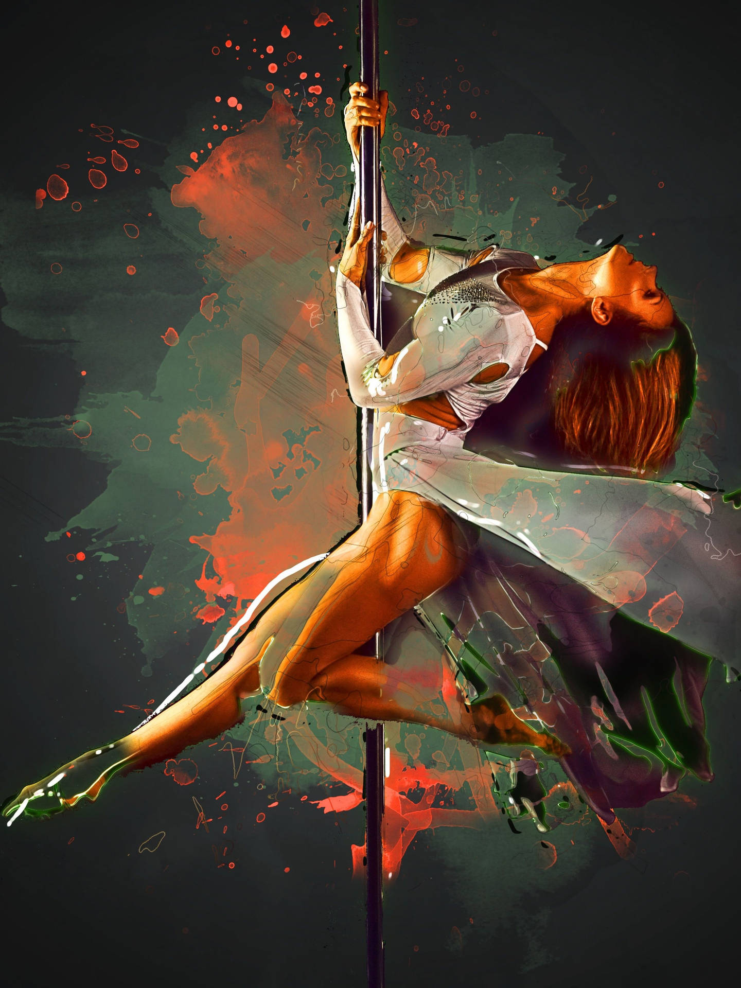 Lady Doing Pole Dance Wallpaper