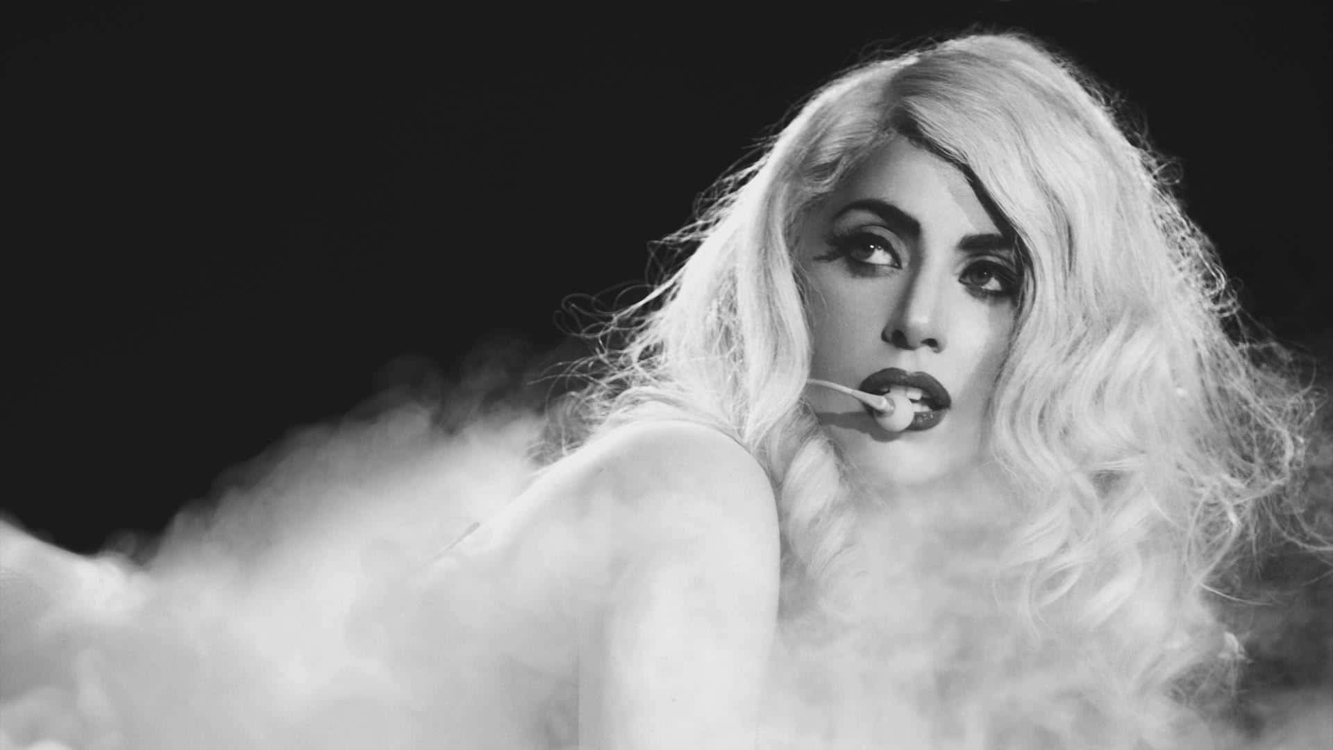 Lady Gaga performing live.