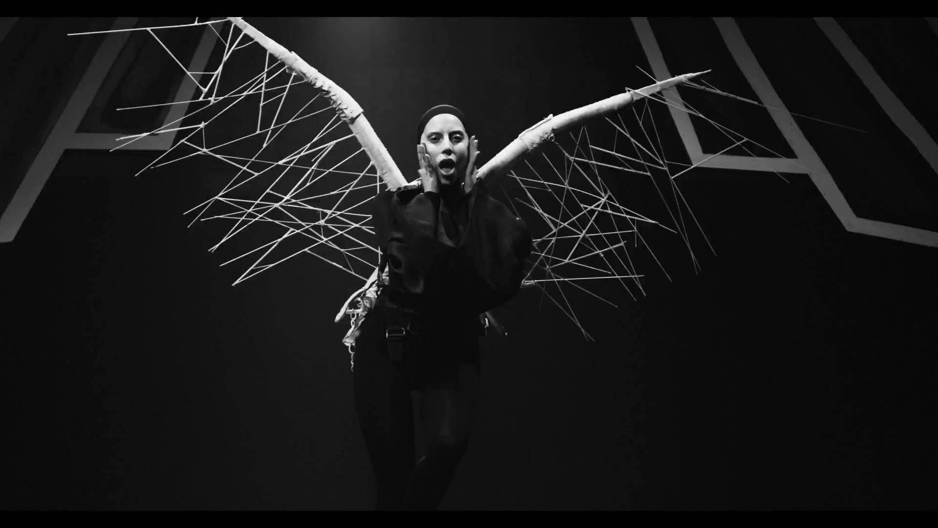 Lady Gaga With Skeleton Wings