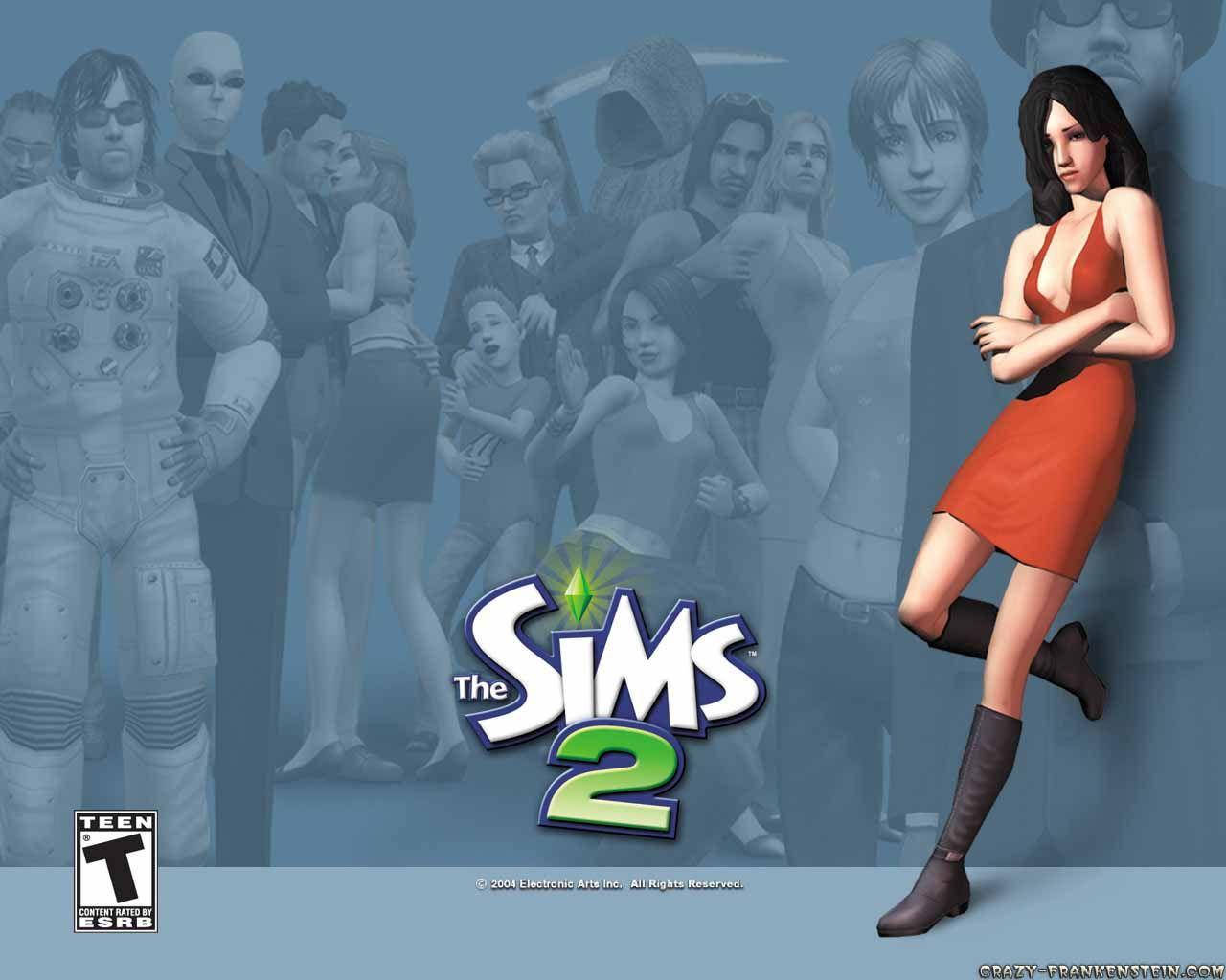 Kvinde I Rød The Sims Wallpaper