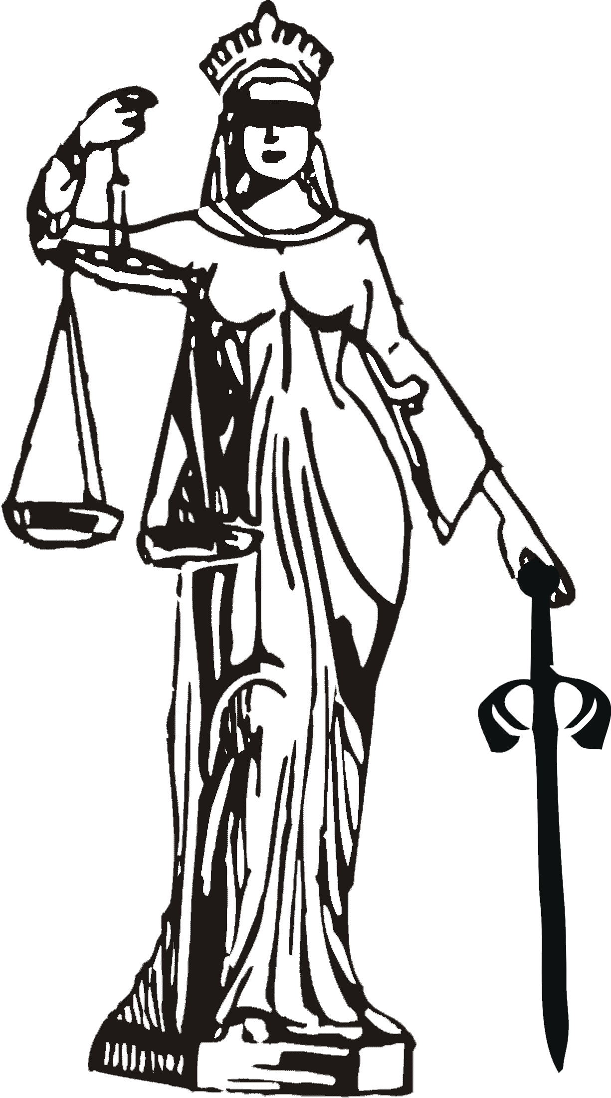 Lady Justice Statue Silhouette PNG