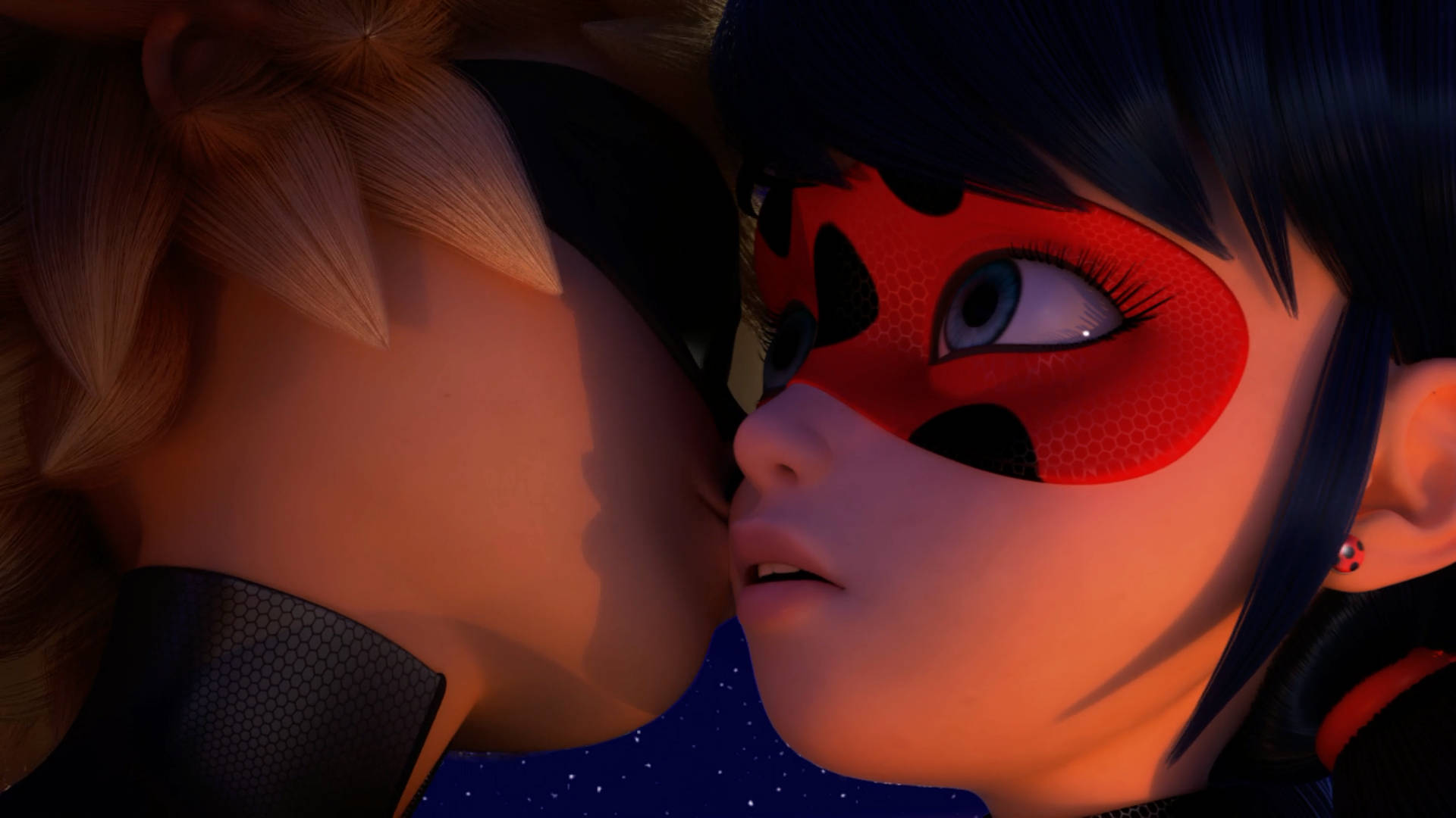 Ladybug And Cat Noir Kiss Mask