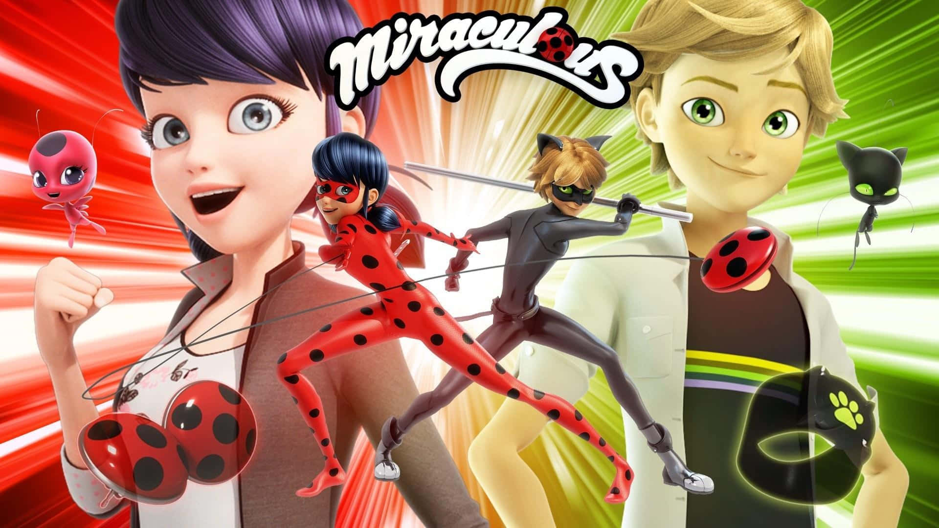 Adrien and Marinette, the heroes of Paris from Ladybug and Cat Noir