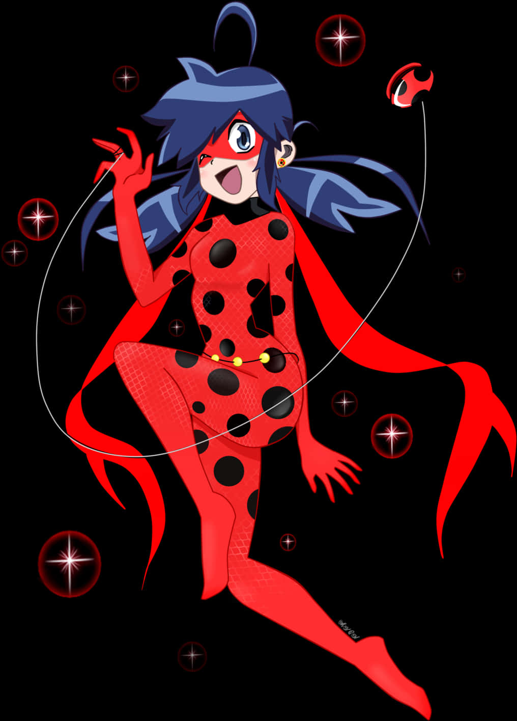 Ladybug Inspired Anime Character PNG