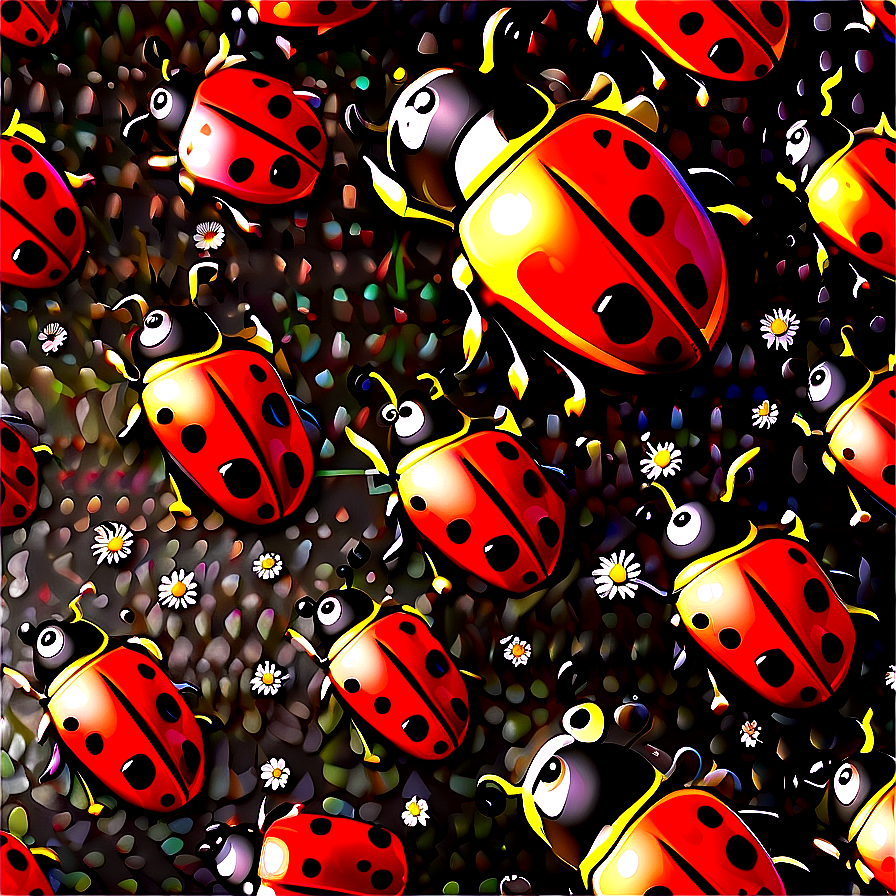 Ladybug Pattern Background Png 05242024 PNG