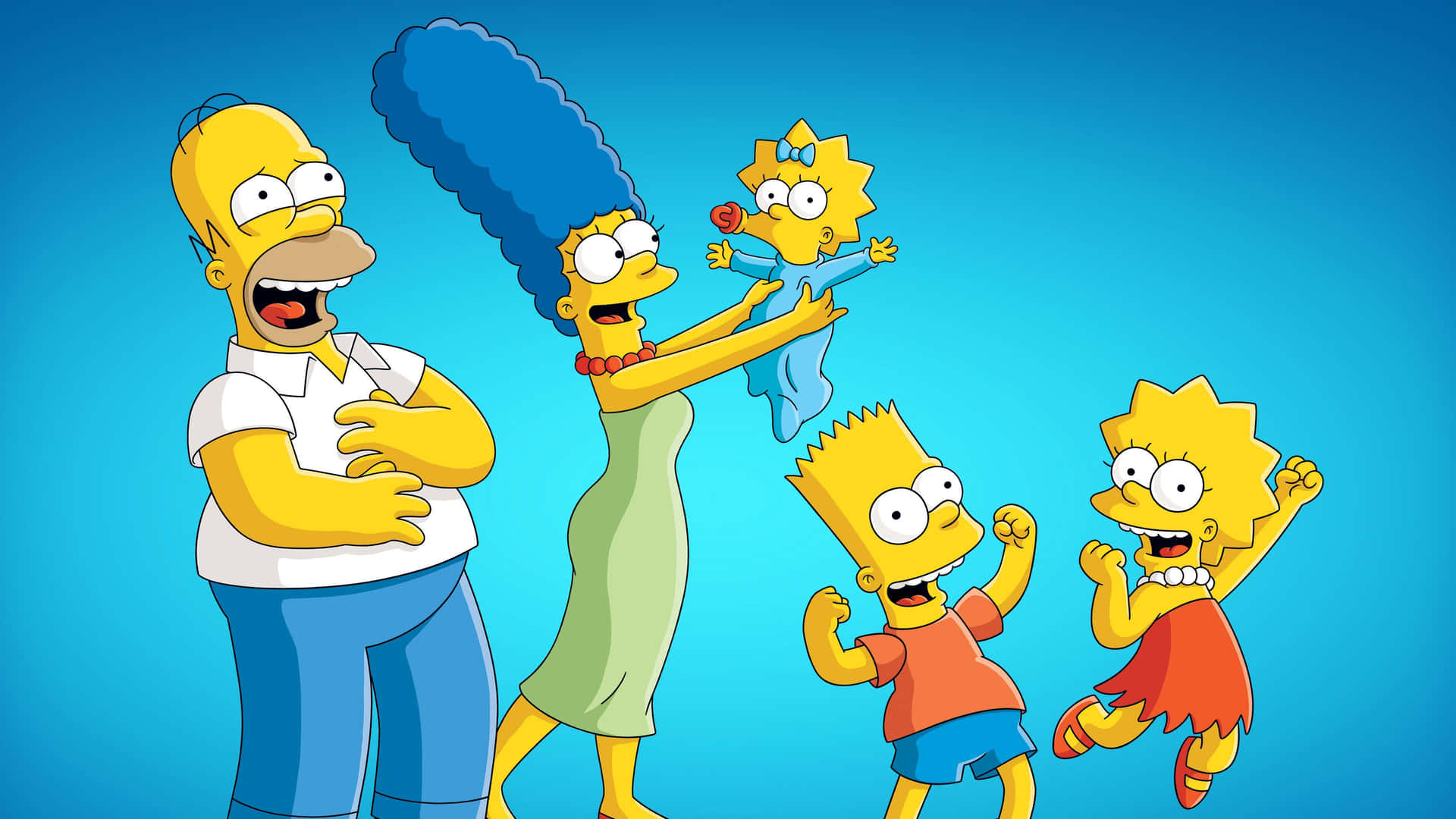 Lafamiglia Simpsons Insieme Nel Loro Salotto