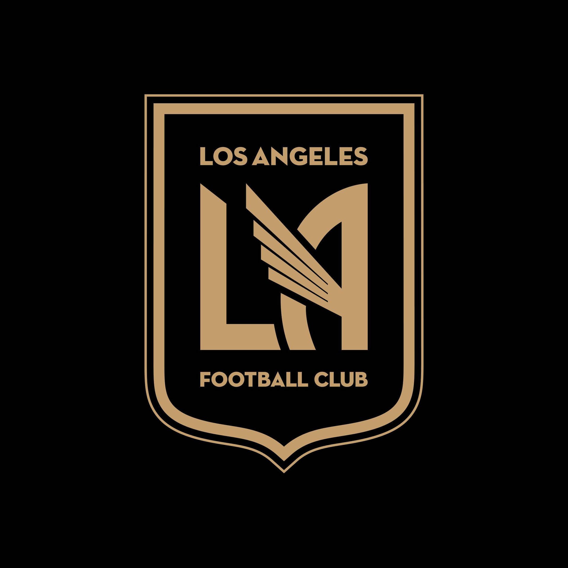 Lafc Gold Logo With Black Backdrop Wallpaper