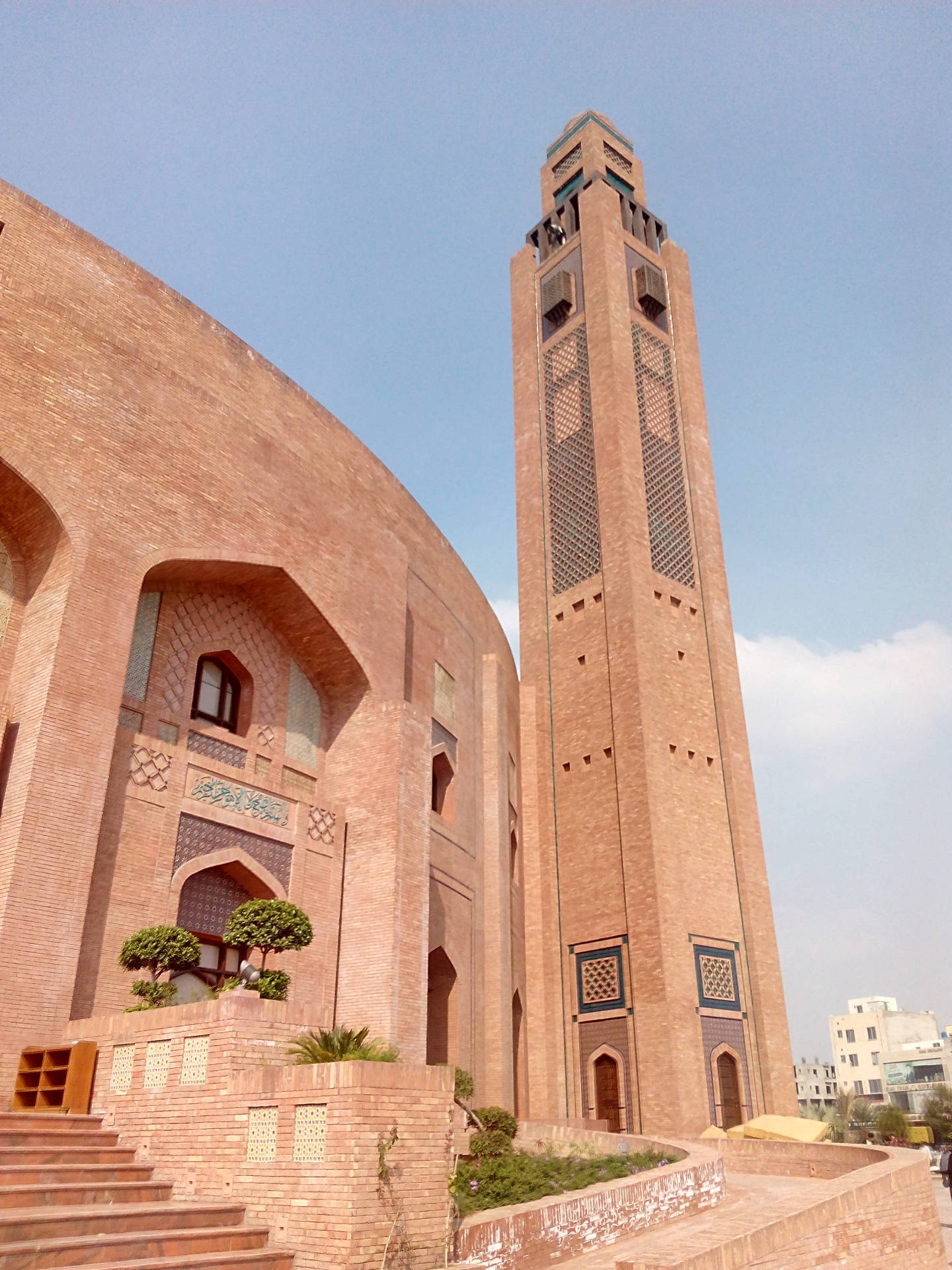Torre Della Moschea Di Lahore Grand Jamia Sfondo