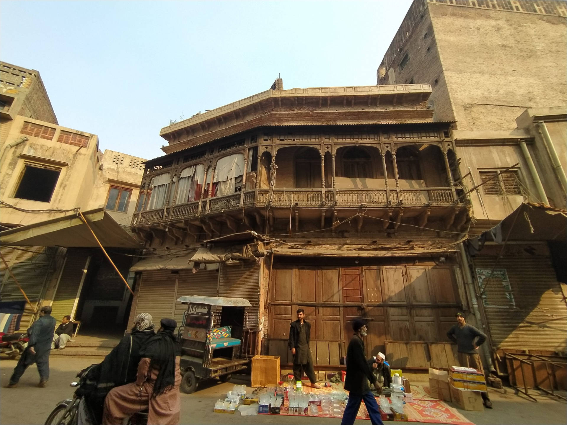 Edificio Fatiscente Di Lahore Sfondo