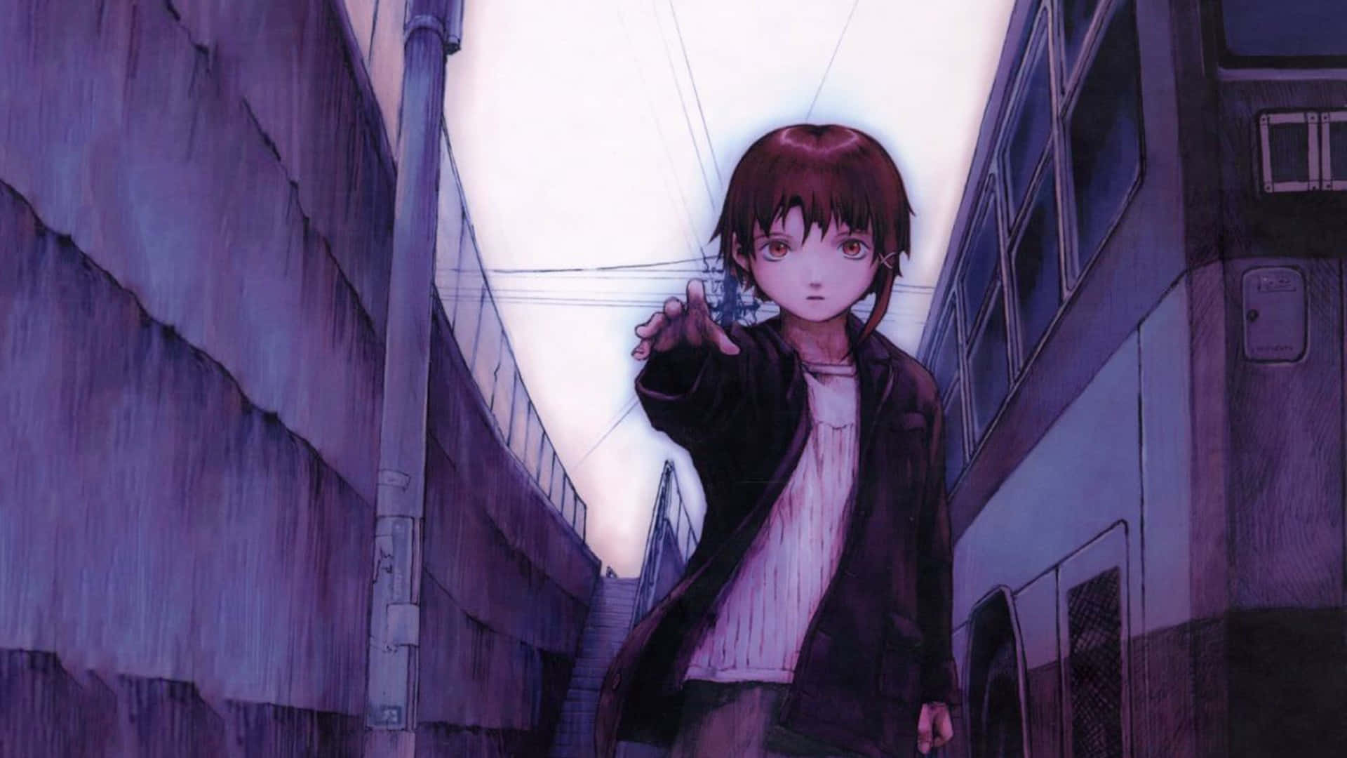 Lain_ Iwakura_ Alleyway Wallpaper