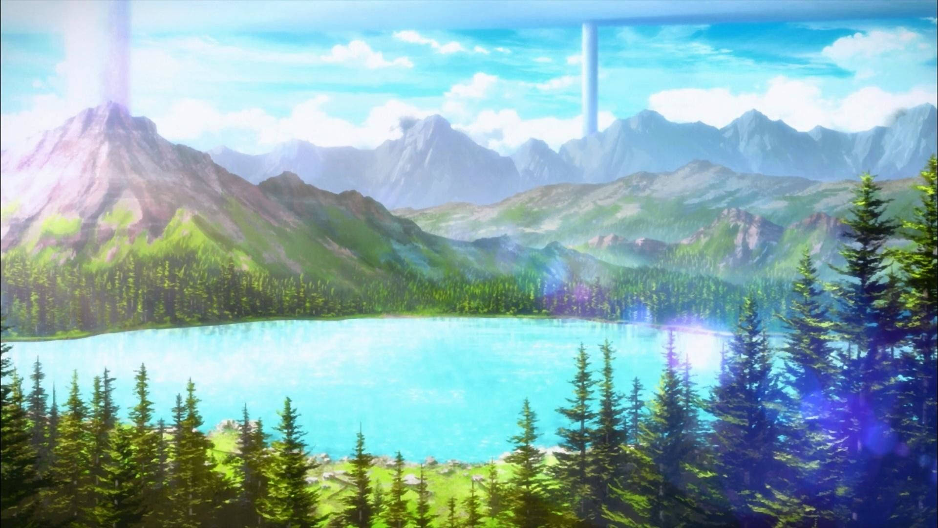 Lake Anime Landscape Wallpaper