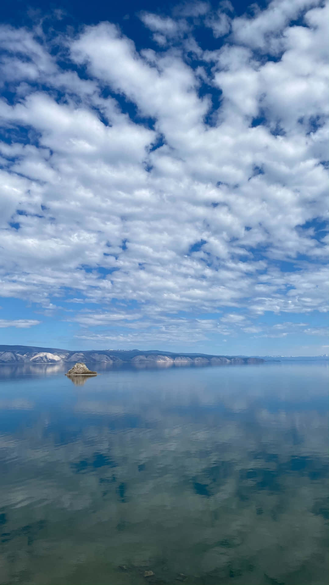 Lake Baikal Clear View Reflecting The Sky Wallpaper