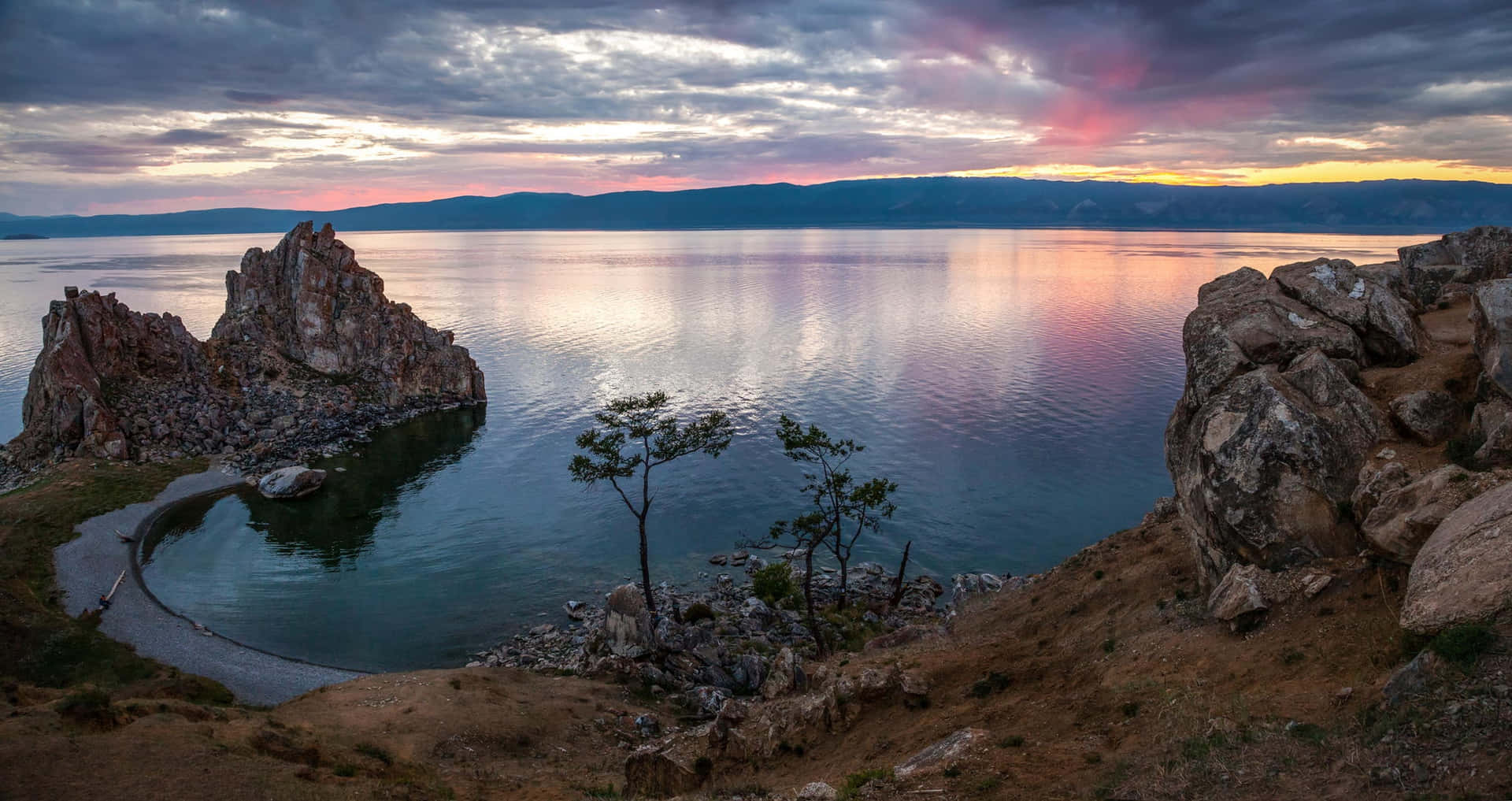 Lake Baikal Colorful Skies Wallpaper