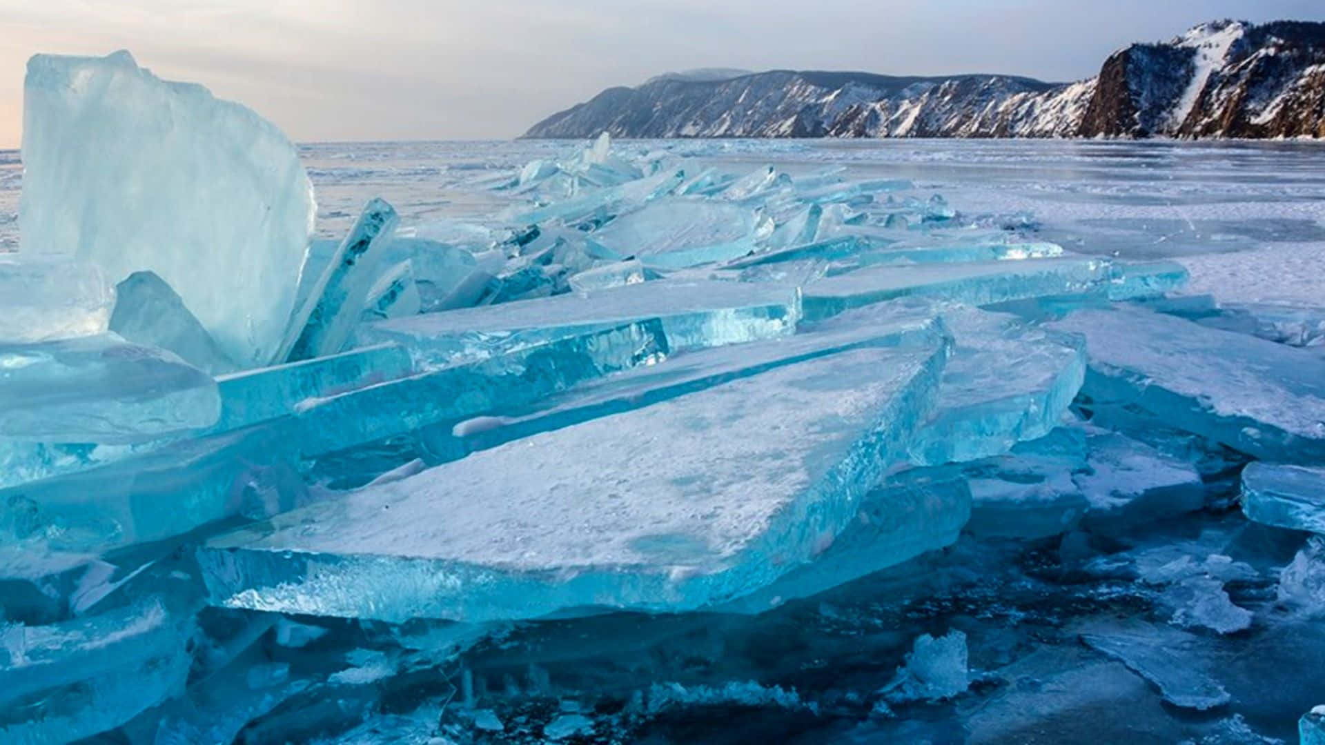 Lake Baikal Cracked Ice Wallpaper