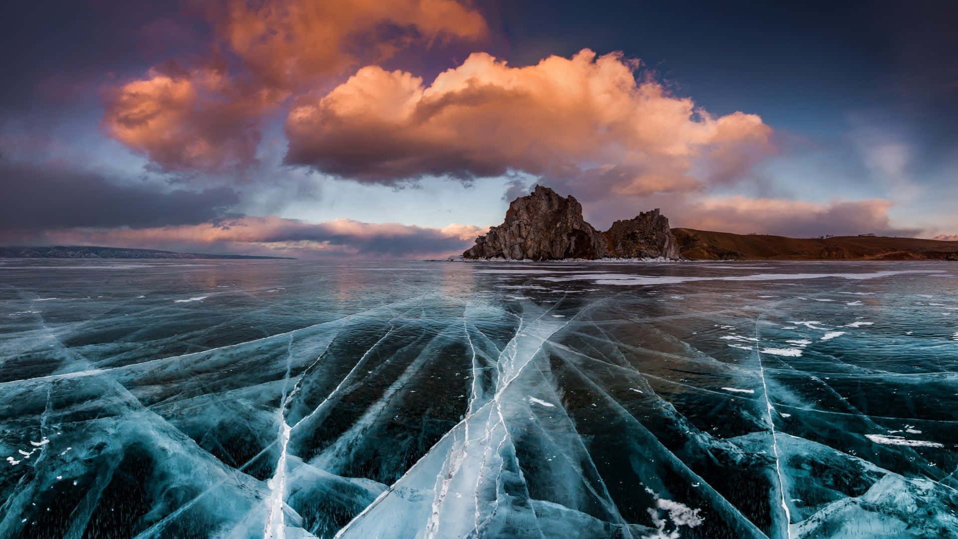 Lake Baikal Cracking Frozen Lake Wallpaper