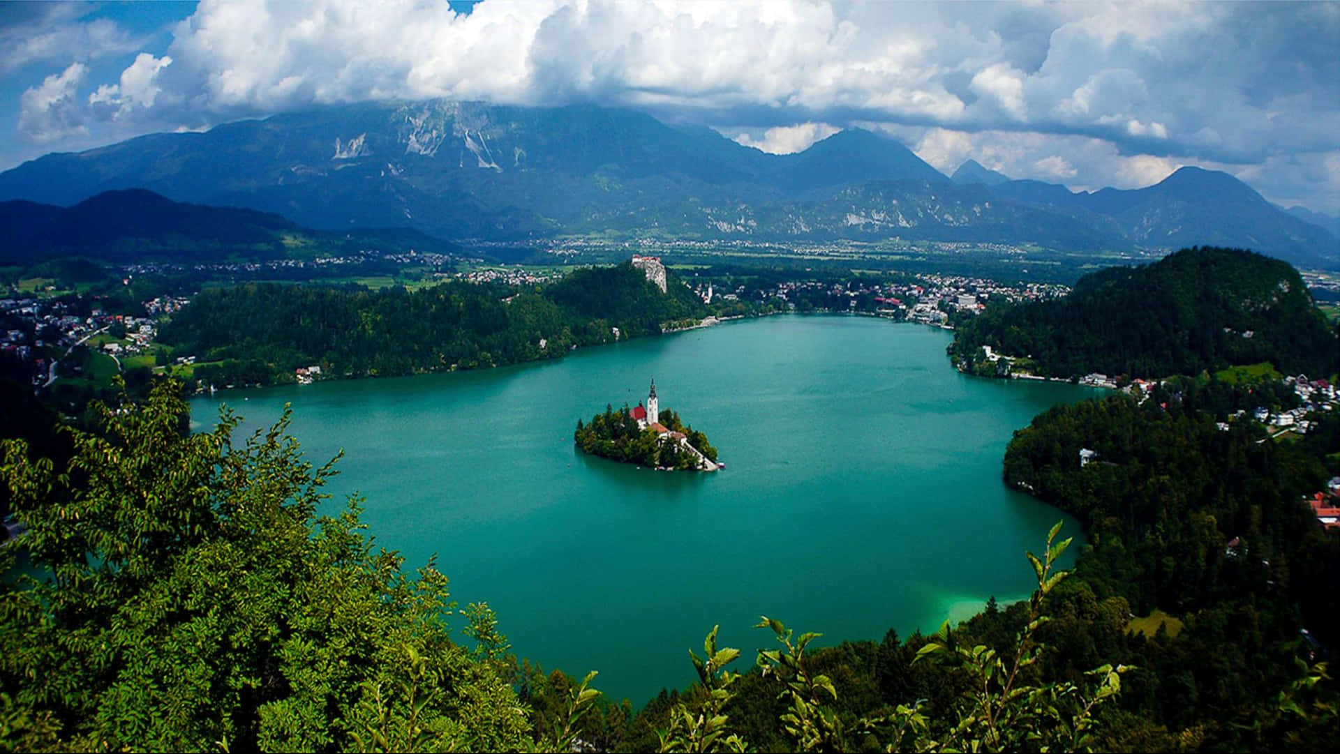 Lake Bled Viewed From Little Osojnica Hill Panorama Wallpaper