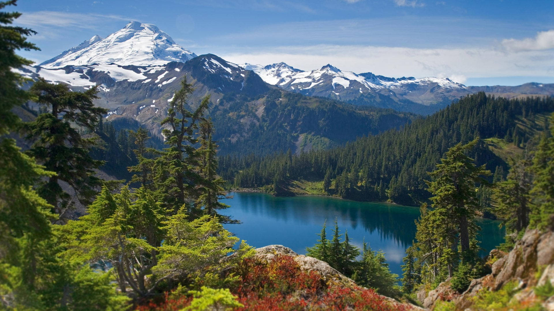 Lake By Mountain Professional Desktop Wallpaper