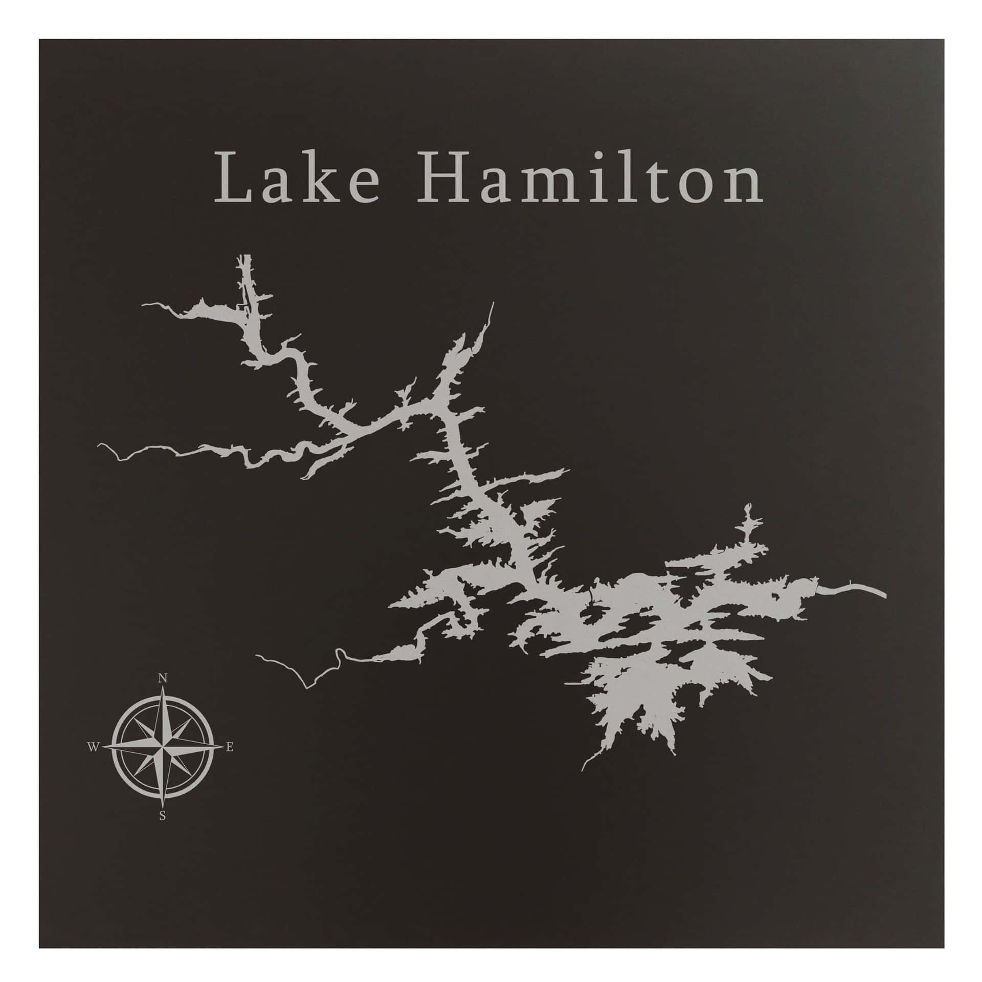 Lake Hamilton Map Art Wallpaper